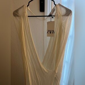 NWT Zara cream swim suit cover up maxi dress